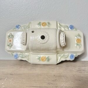 Porcelier Vintage Art Deco‎ Floral Porcelain Ceiling Light Fixture 2-Light 1930s